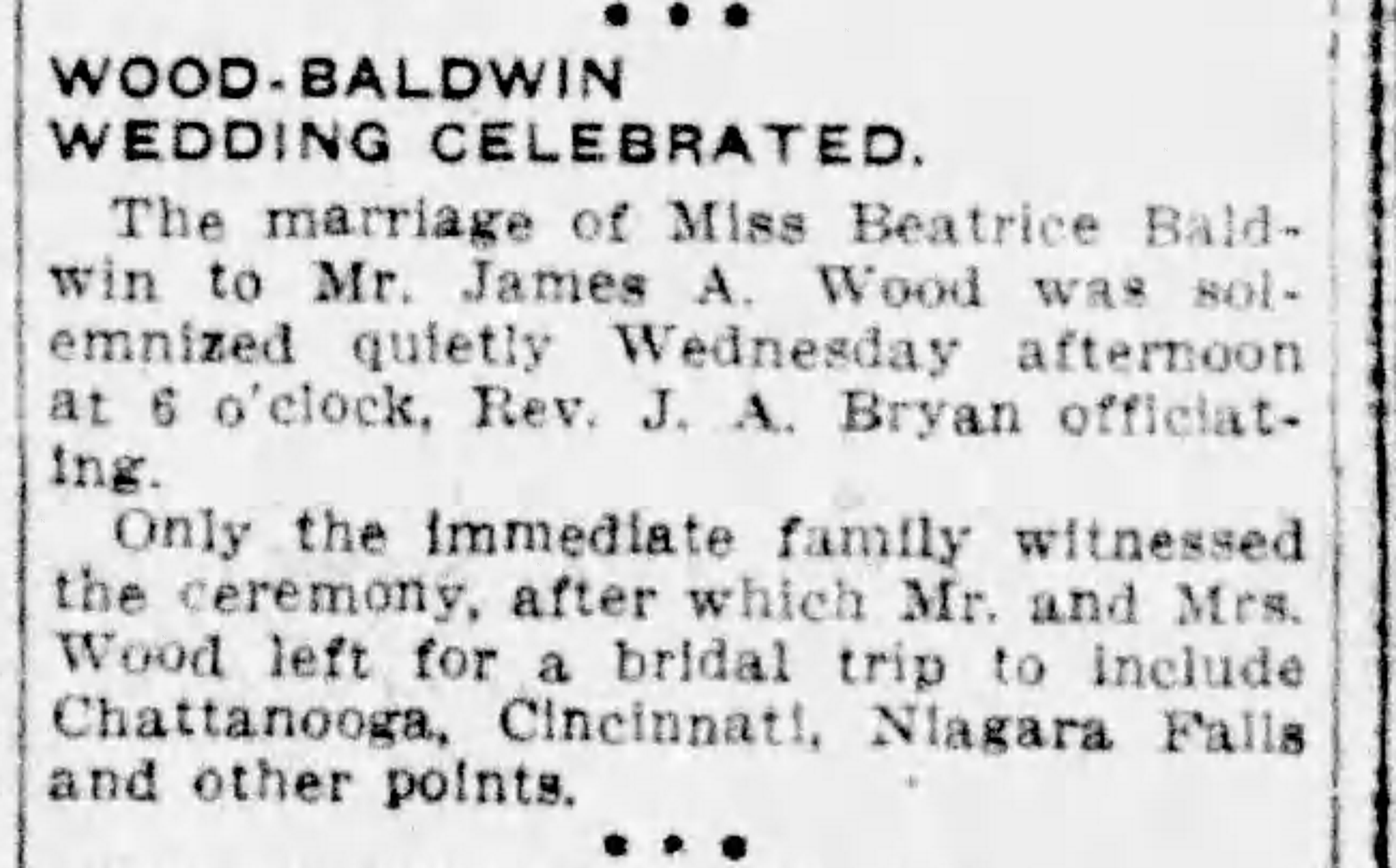 Beatrice Baldwin-James A. Wood